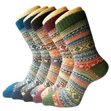 5 Pack Thick Women’s Autumn Winter Wool Socks - 2 Pairs Black / One Size