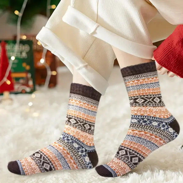 5 Pack Thick Women’s Autumn Winter Wool Socks - 2 Pairs Black / One Size