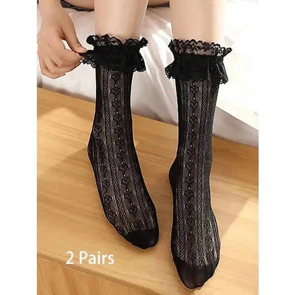 5 Pack Thick Women’s Autumn Winter Wool Socks - 2 Pairs Black / One Size