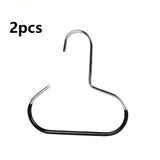 Manganese Steel Round Hook Metal Support for Hat and Bag Organization - 2pcs Black
