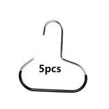 Manganese Steel Round Hook Metal Support for Hat and Bag Organization - 5pc Black