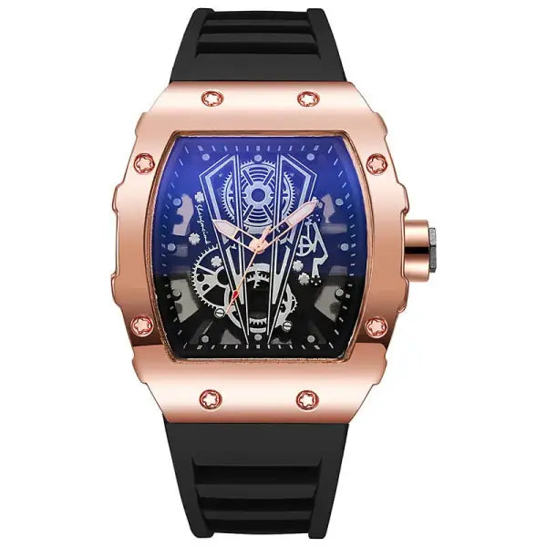 Yolako Men Watches Fashion Sport Silicone Band Quartz Large Dial - 1PC Rose Gold