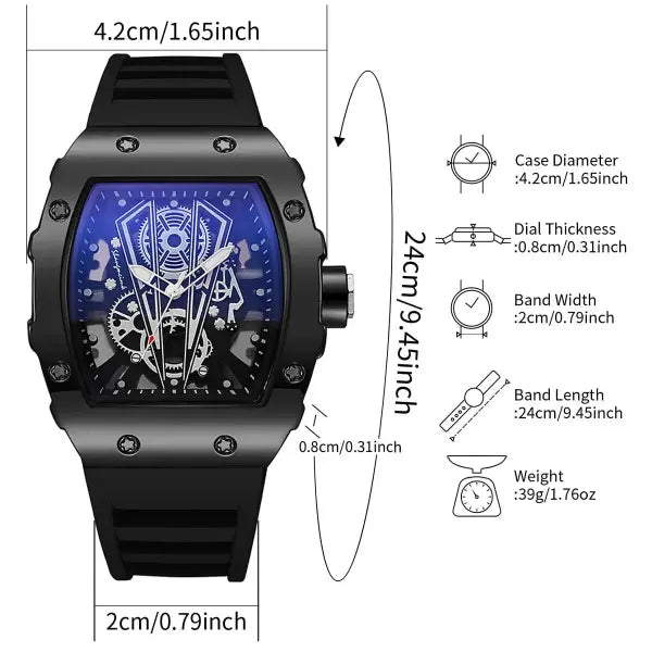 Yolako Men Watches Fashion Sport Silicone Band Quartz Large Dial