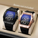 Yolako Men Watches Fashion Sport Silicone Band Quartz Large Dial - 2PCS Without Box