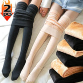 Women’s Fleece Lined Thermal Tights – Winter Pantyhose Black Polar Stockings (1–2pcs)