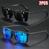 Vintage Polarized Sunglasses Polycarbonate Travel Driving - As Picture(2pcs) 4