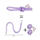 Heatless Curling Rod Polyester Headband for Soft Shiny Hair - Pink Black