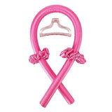 Heatless Curling Rod Polyester Headband for Soft Shiny Hair - Pink Black
