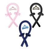 Heatless Curling Rod Polyester Headband for Soft Shiny Hair - Pink Black
