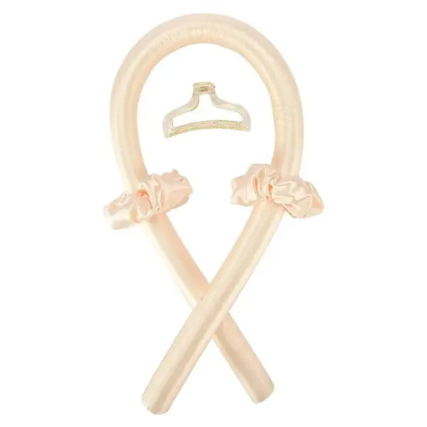 Heatless Curling Rod Polyester Headband for Soft Shiny Hair - Pink Black