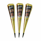 12pcs Henna Brown Black Red Henna Temporary Tattoo Ink Set - 3pcs black