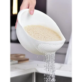 1/3pcs- Colander Rice Bowl Drain Basket Fruit Bowl Washing Drain Basket with Handle Washing Basket Home Kitchen