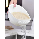Colander Rice Bowl Drain Basket Plastic Fruit Washer Kitchen Organizer