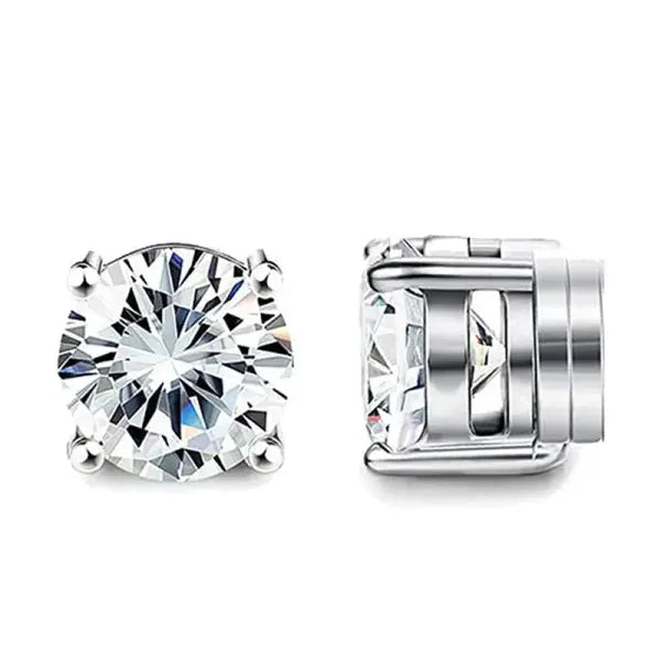 Crystal Strong Magnetic Ear Stud Clip Earrings for Men and Women - 6mm Style C