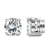 Crystal Strong Magnetic Ear Stud Clip Earrings for Men and Women - 6mm Style C