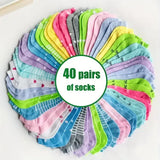 Valentine’s Day Heart Print Dress Socks 10 Pair Set - 40pairs Random color / One Size