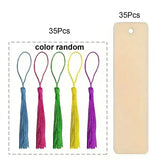 70pcs Wooden Blank Bookmarks and Unfinished Wood Tassels Set - 70Pcs Set