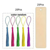70pcs Wooden Blank Bookmarks and Unfinished Wood Tassels Set - 50Pcs Set