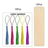 70pcs Wooden Blank Bookmarks and Unfinished Wood Tassels Set - 30Pcs Set