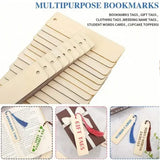 70pcs Wooden Blank Bookmarks and Unfinished Wood Tassels Set