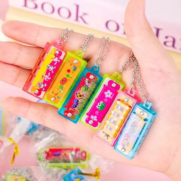 Mini Necklace Harmonica Bulk Packs for Children Birthday and Gifts