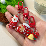 Resin Santa and Elk Keychains for Christmas Party Favors