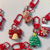 Resin Santa and Elk Keychains for Christmas Party Favors