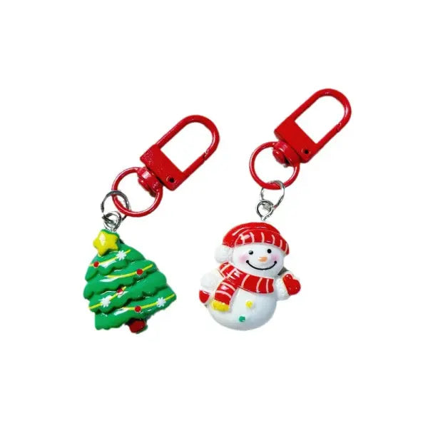 Resin Santa and Elk Keychains for Christmas Party Favors