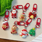 Resin Santa and Elk Keychains for Christmas Party Favors - 10PCS / CHINA