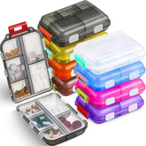 10-Compartment Travel Pill Organizer – Portable Daily Medicine & Supplement Storage Box