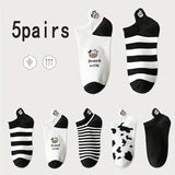 10 Pairs Women Cartoon Patterned Socks Trendy And Fashionable Versatile Socks Lightweight Breathable Comfortable Casual