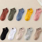 10 Pairs Women Cartoon Patterned Socks Trendy And Fashionable Versatile Socks Lightweight Breathable Comfortable Casual