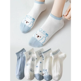 10 Pairs Women Cartoon Patterned Socks Trendy And Fashionable Versatile Socks Lightweight Breathable Comfortable Casual