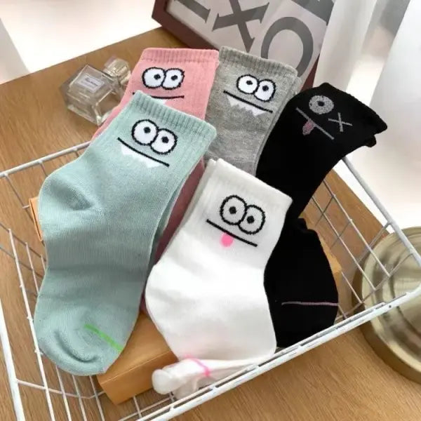 Women Cartoon Patterned Low Tube Socks - 5 Pairs 5 / One Size
