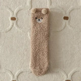 Women Cartoon Patterned Low Tube Socks - 1 double khaki / One Size