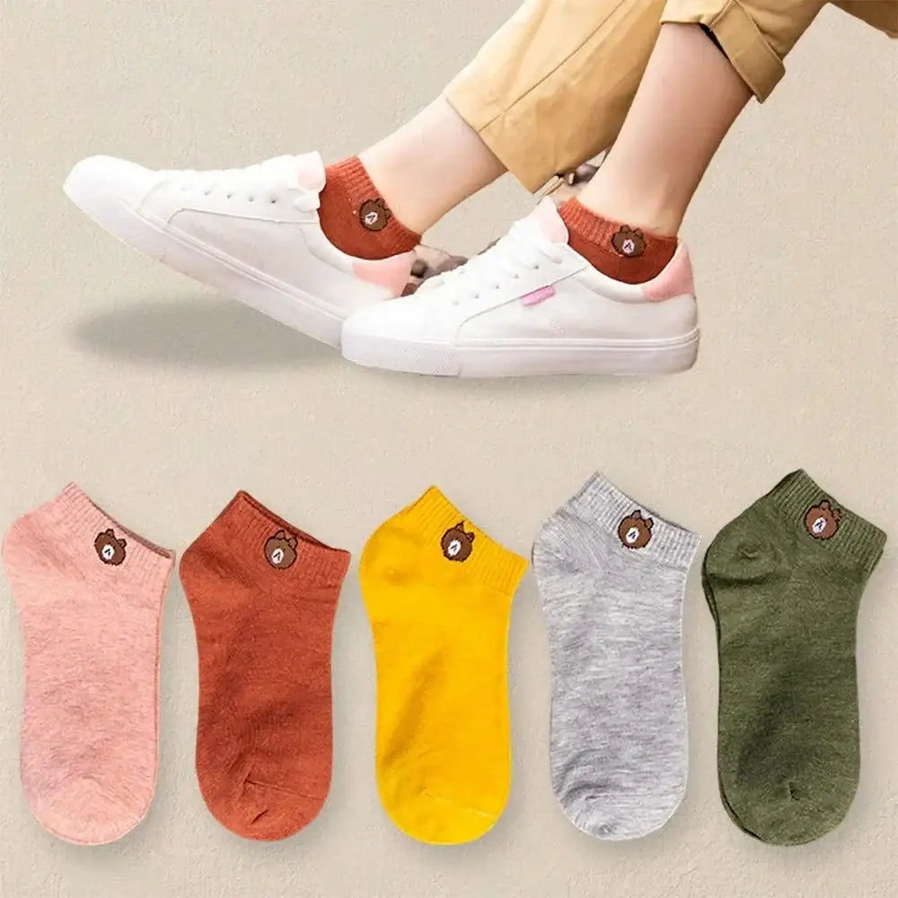 10 Pairs Women Cartoon Patterned Socks Trendy And Fashionable Versatile Socks Lightweight Breathable Comfortable Casual