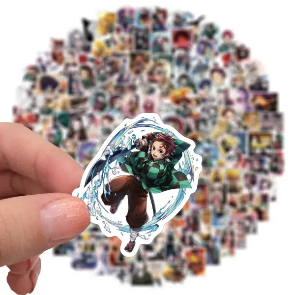 200pcs Cartoon Anime Demon Slayer Stickers for Laptop and Skateboard