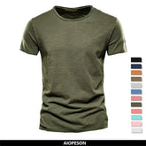 Men’s cotton t-shirt with short sleeve and soft fitness fit
