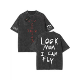 100% Cotton Oversized Hip-Hop T-Shirt – Washed Cactus Jack Short Sleeve Graphic Tee for Men & Women - K24 / S