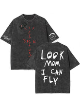 100% Cotton Oversized Hip-Hop T-Shirt – Washed Cactus Jack Short Sleeve Graphic Tee for Men & Women - K24 / S