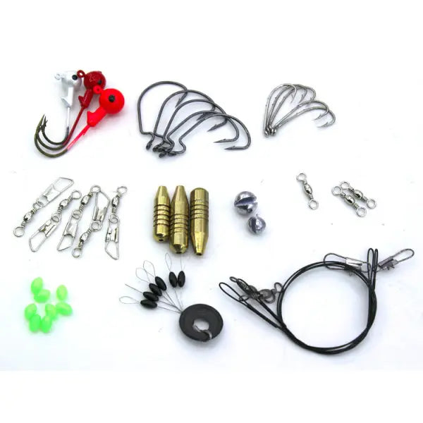 100 Piece Sequined Soft Bait Set Fishing Gear for All Anglers - Colorful - Hair Remover