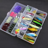 100 Piece Sequined Soft Bait Set Fishing Gear for All Anglers - Colorful - Hair Remover