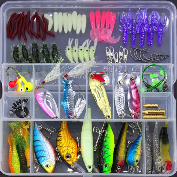 100 Piece Sequined Soft Bait Set Fishing Gear for All Anglers - Colorful - Hair Remover