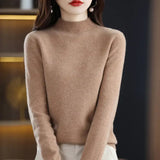 100% Pure Wool Half-neck Pullover In Autumn And Winter New Cashmere Sweater Women’s Casual Knit Top Women’s Coat 19