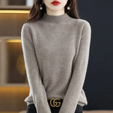 100% Pure Wool Half-neck Pullover In Autumn And Winter New Cashmere Sweater Women’s Casual Knit Top Women’s Coat 19