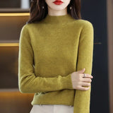 100% Pure Wool Half-neck Pullover In Autumn And Winter New Cashmere Sweater Women’s Casual Knit Top Women’s Coat 19