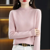 Womens Wool Mock Neck Pullover Sweater
