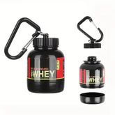 100ML Mini Portable Protein Powder Container – Outdoor Sport Bottle with Keychain Funnel & Small Water Cup - Back