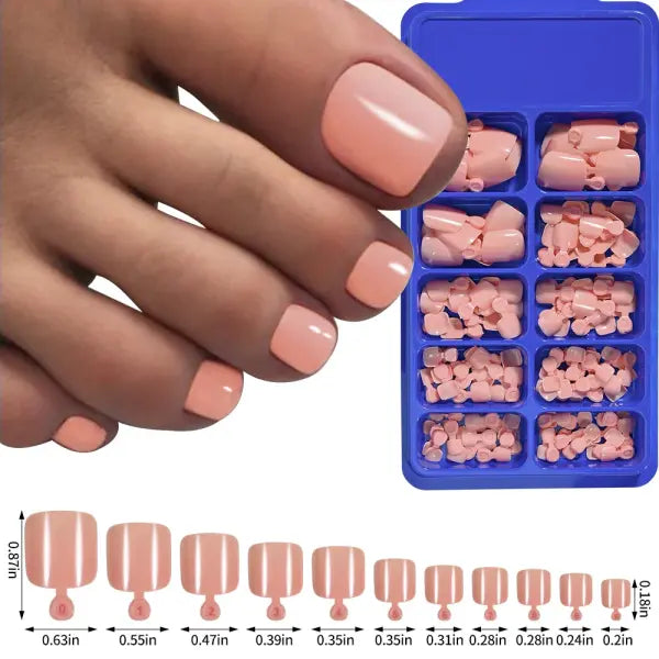 100pcs Fake Toenail Natural White Acrylic False Tips 1box - TD171-2