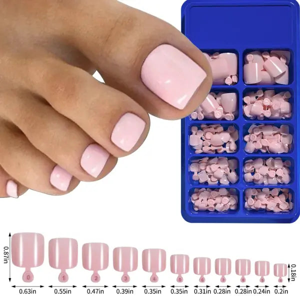100pcs Fake Toenail Natural White Acrylic False Tips 1box - TD171-3